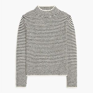 J Crew Striped Black and White Mockneck Pullover Sweater